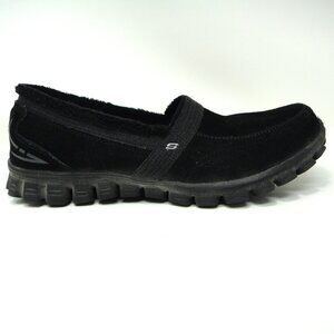 Skechers EZ Flex 2 Chilly Slip On Shoe Faux Fur Lining Women's 7.5 Black  22647